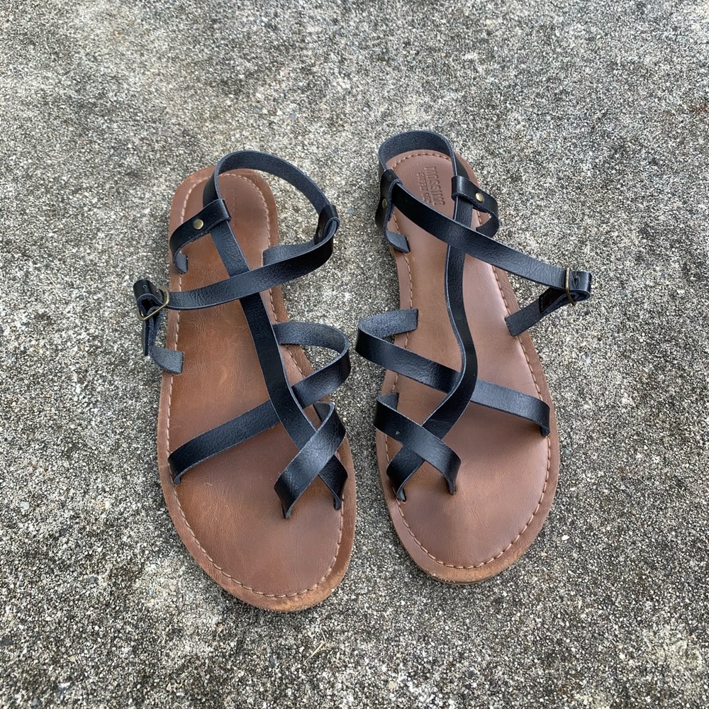 Mossimo Supply Co Strappy Sandals, Black/Brown
